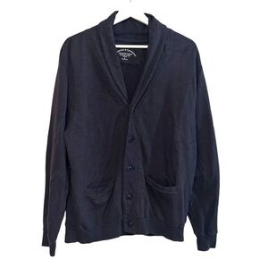 Threads for thought XL shawl collar button cardigan cotton navy preppy organic